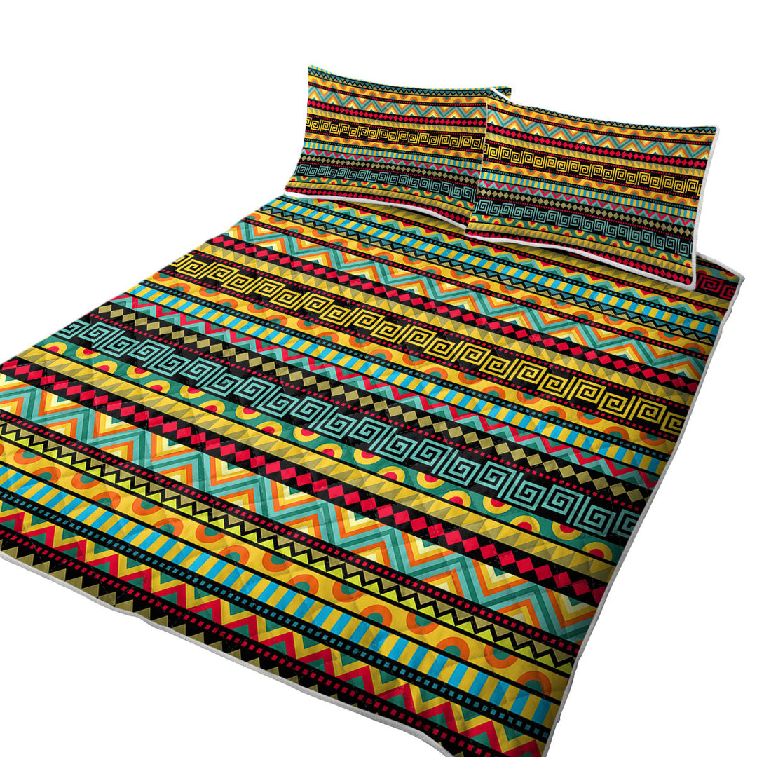 African Vibes Striped Pattern Coverlet