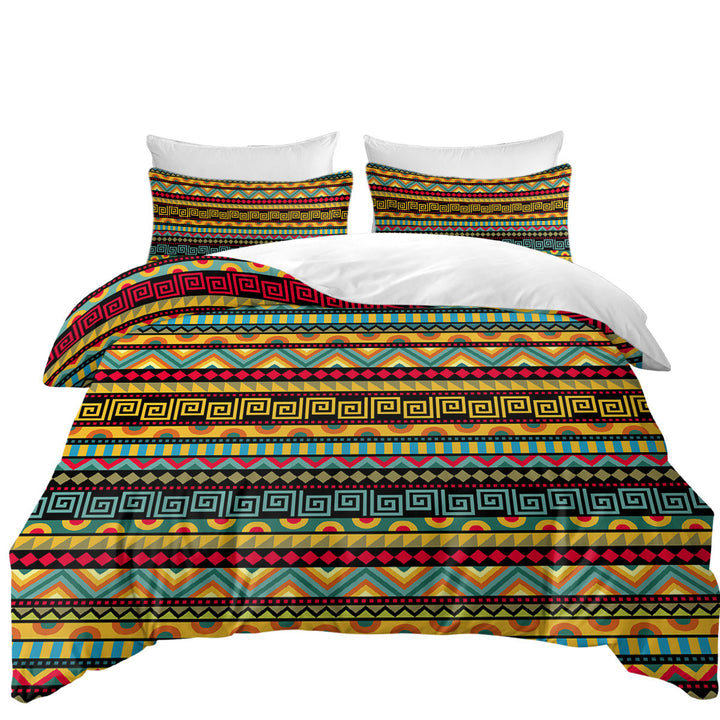 African Vibes Striped Pattern Queen Size Duvet Cover
