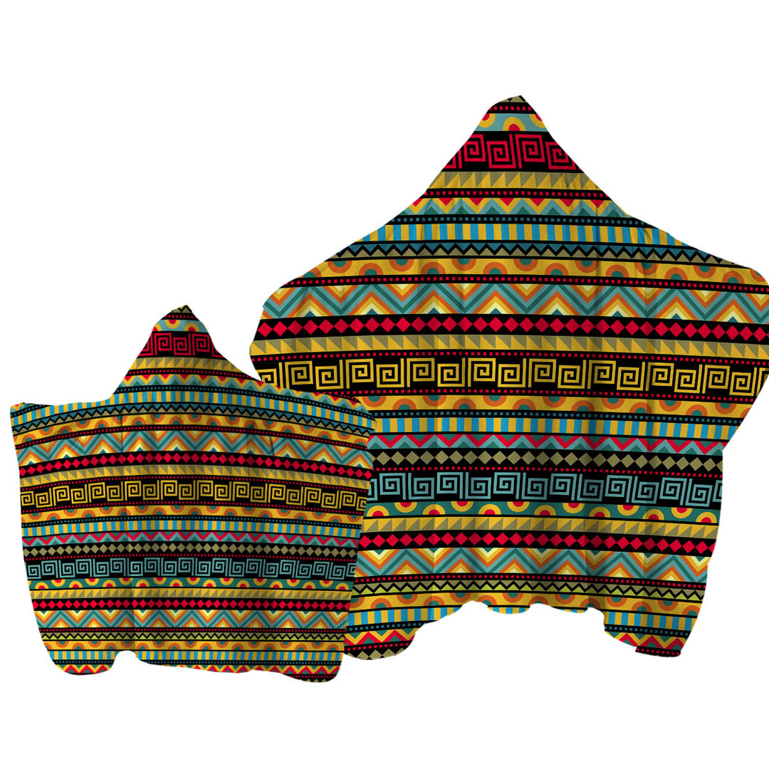 African Vibes Striped Pattern Towel with Hood
