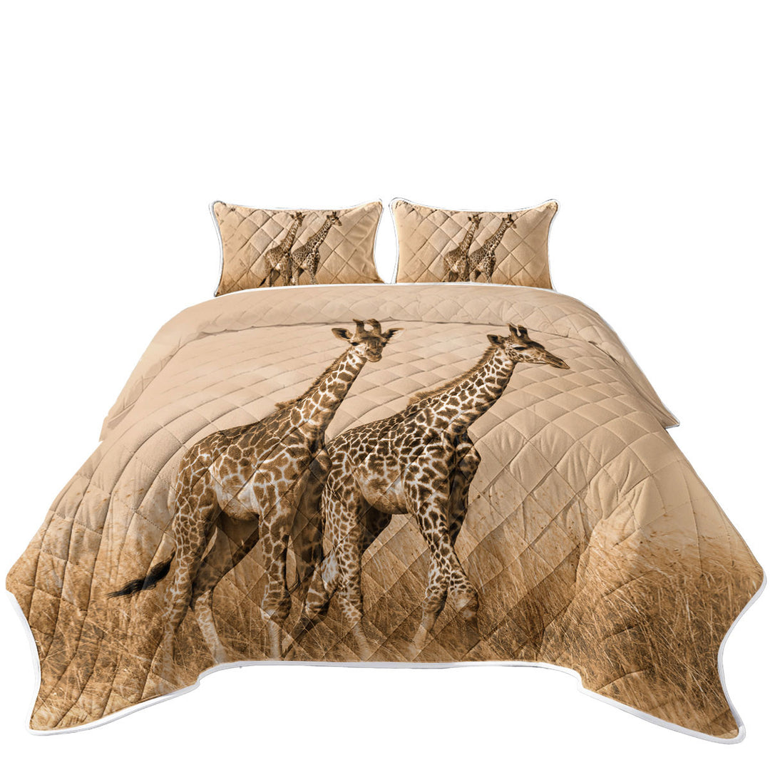 African Wildlife Wild Giraffes Coverlet
