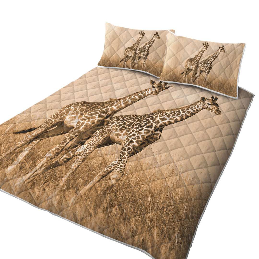 African Wildlife Wild Giraffes Quilts