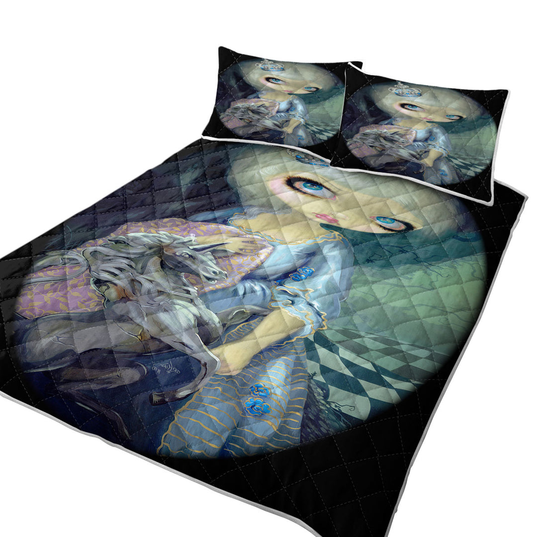 Alice Fairytale Painting Looking Glass White Queen Quilt stores near me