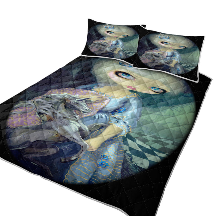 Alice Fairytale Painting Looking Glass White Queen Quilt stores near me
