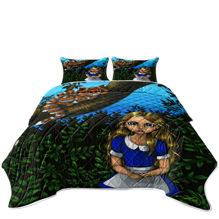 Alice and the Cheshire Cat King Size Quilt