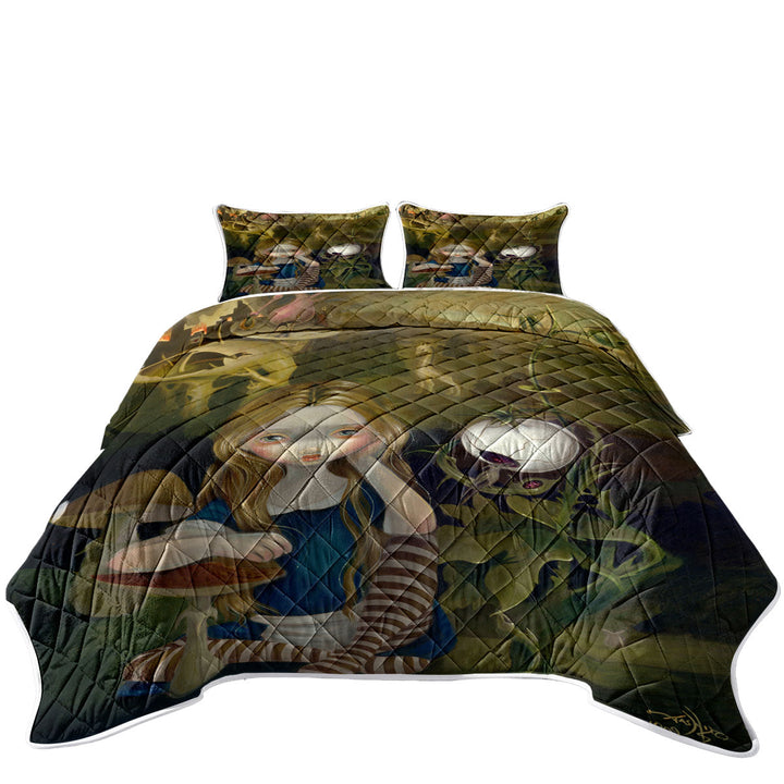 Alice in a Bosch Landscape Twin Quilt