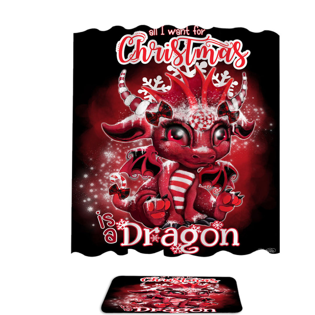 All I Want for Christmas is a Dragon Shower Curtain