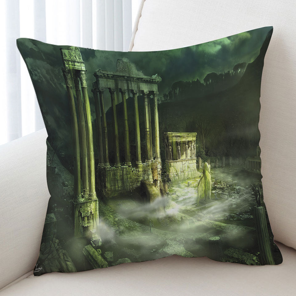 Ancient Fantasy Art Cushion Ruined Temple