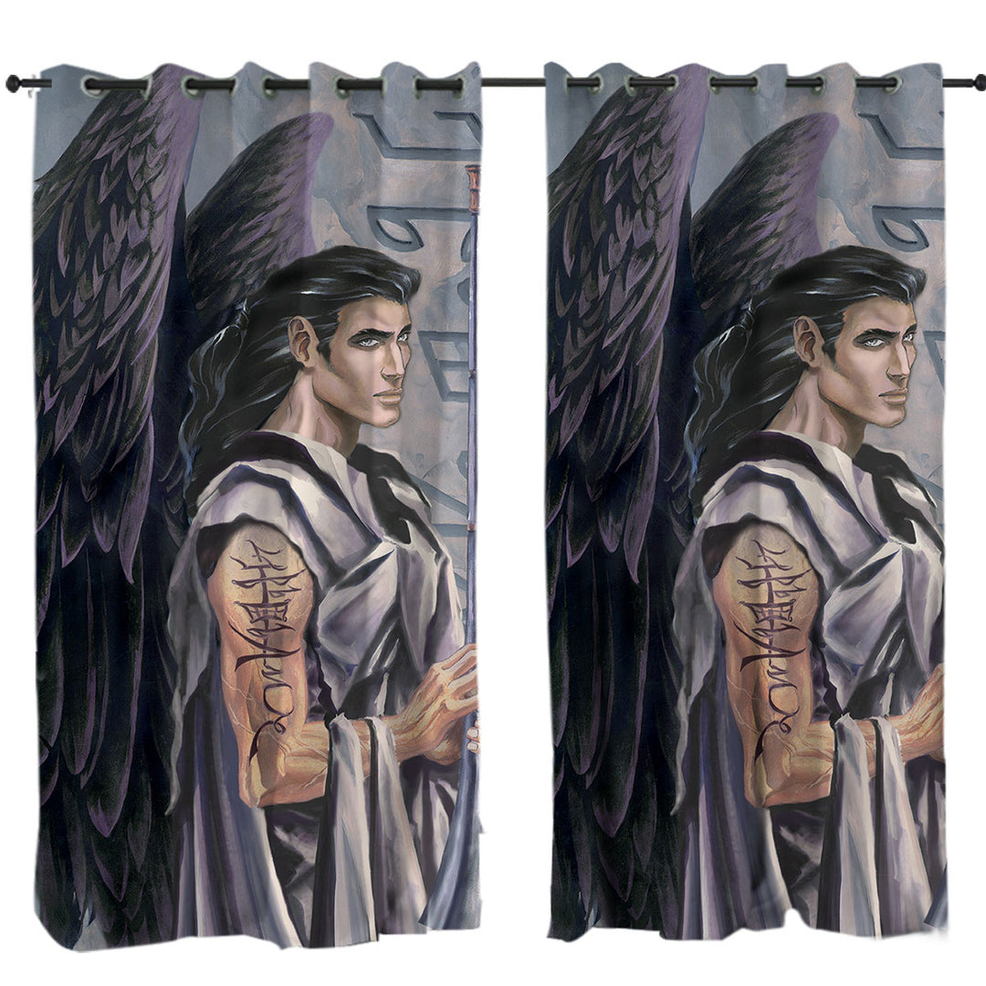 Angel Gabriel the Voice of God Eyelet Curtains