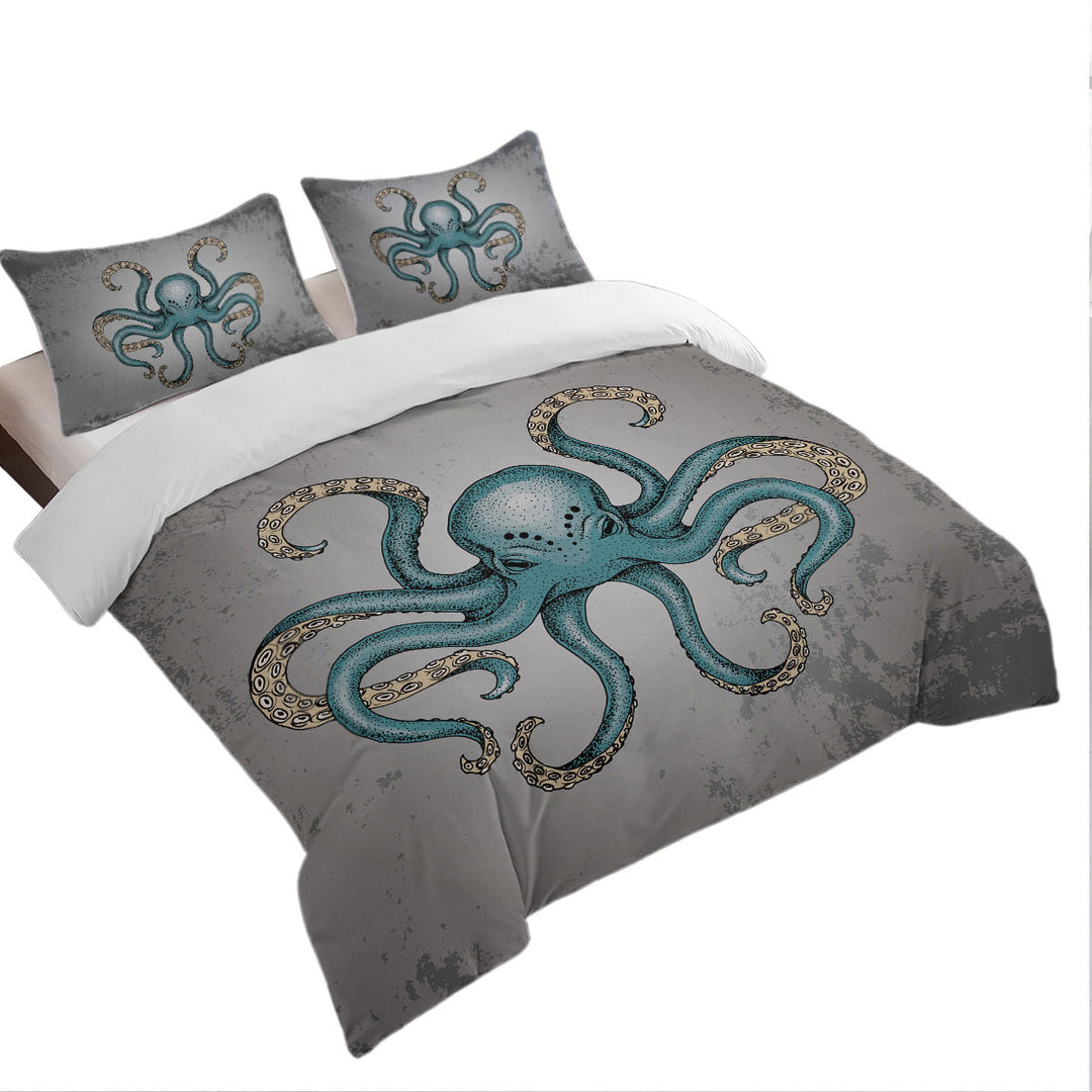 Angry Octopus Duvet Cover Queen