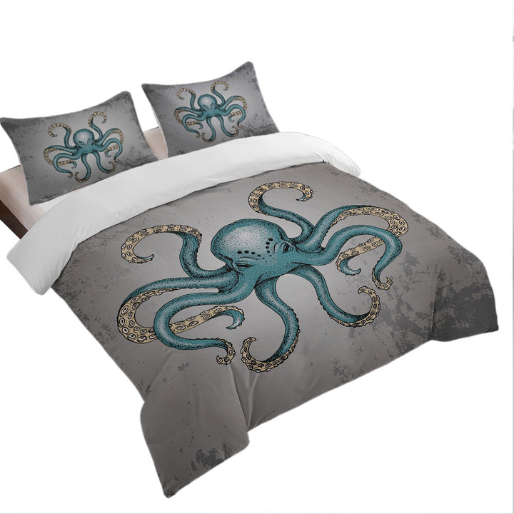 Angry Octopus Duvet Cover Queen