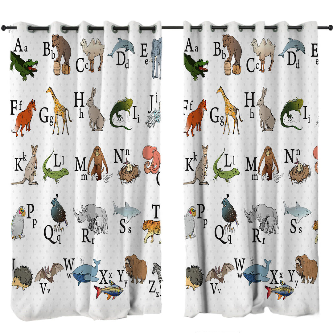 Animal Alphabet Kids Design Drapes