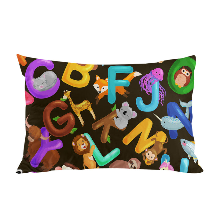 Animal Alphabet Mix for Kids King Pillow Cases