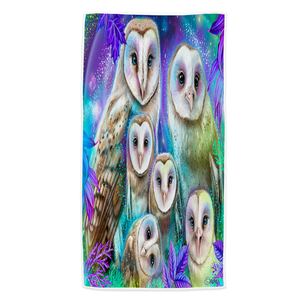 Animal Art Daydream Barn Owls Pool Towels
