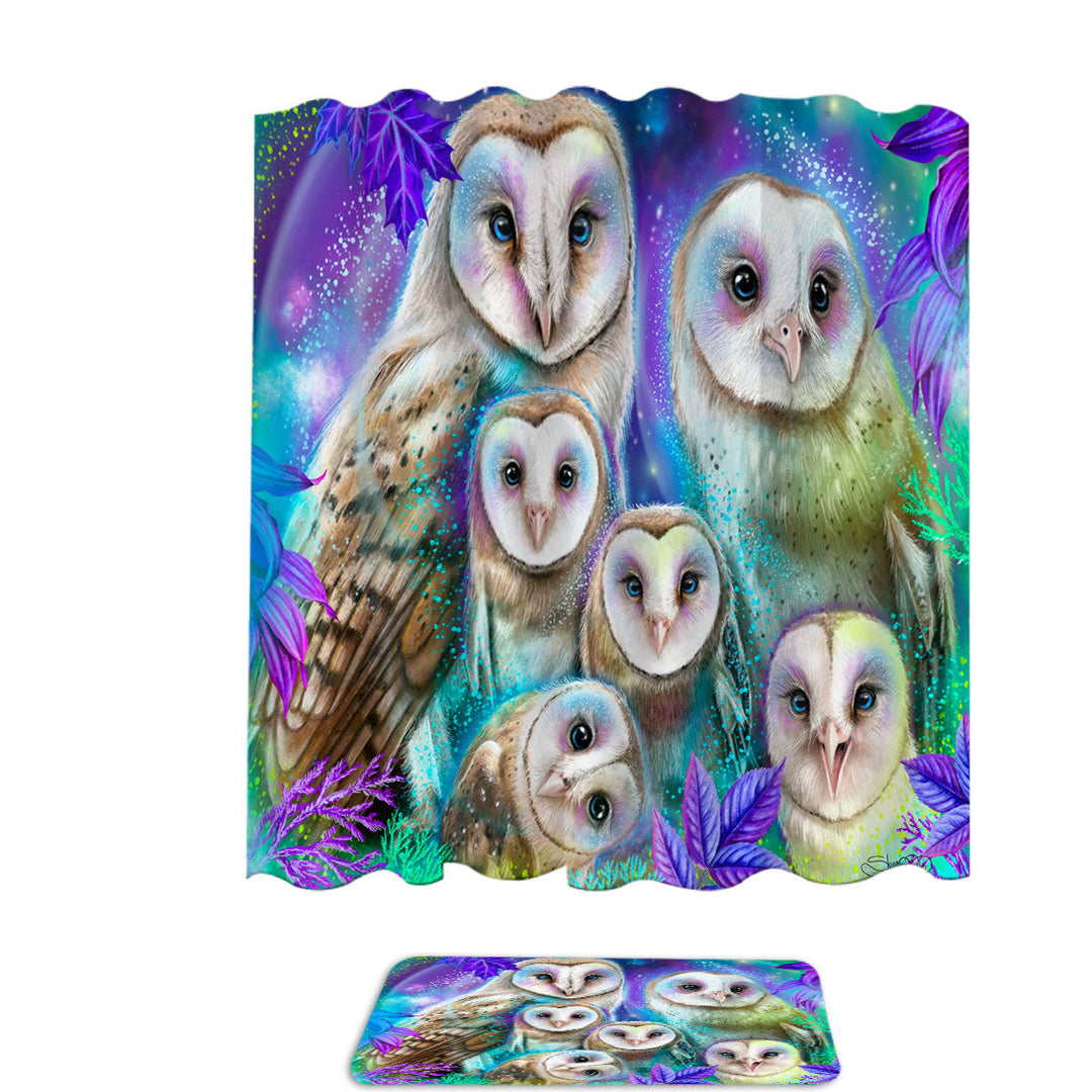 Animal Art Daydream Barn Owls Shower Curtains Discount