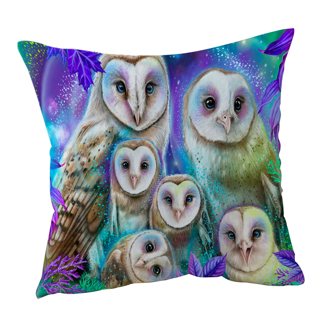 Animal Art Daydream Barn Owls Sofa Pillows and Cushions