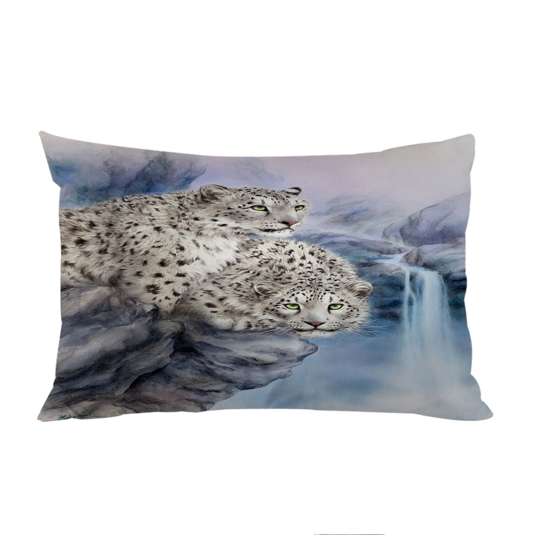 Animal Art Nature Rocky Adventure White Leopards Pillow Cases
