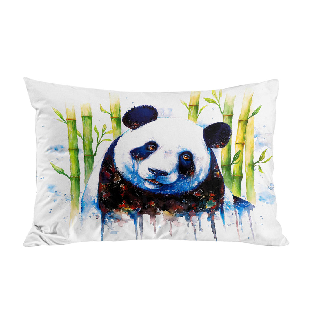 Animal Art Painting Bamboo Panda King Pillow Cases