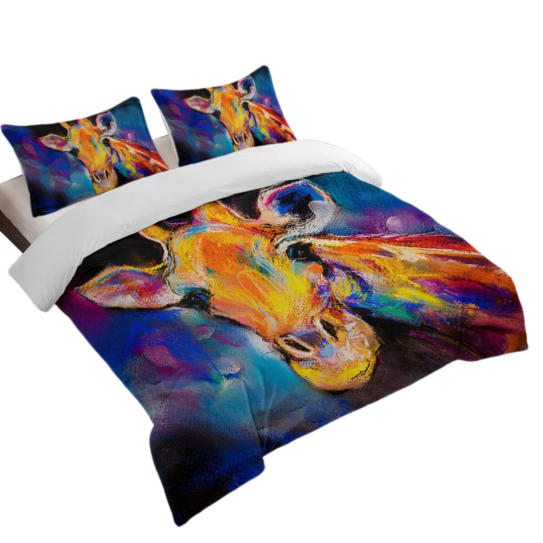 Animal Art Painting Giraffe Coverlet