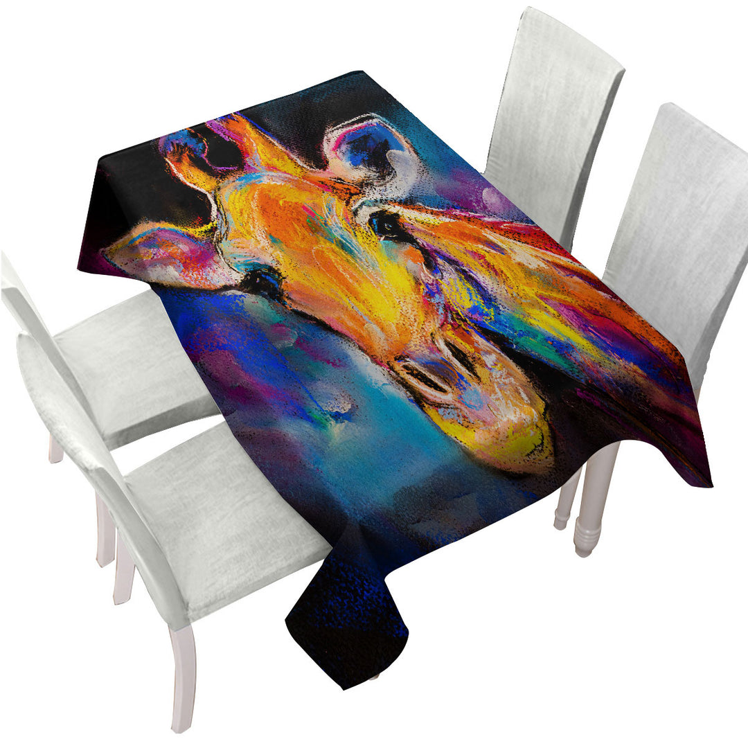 Animal Art Painting Giraffe Tablecloths