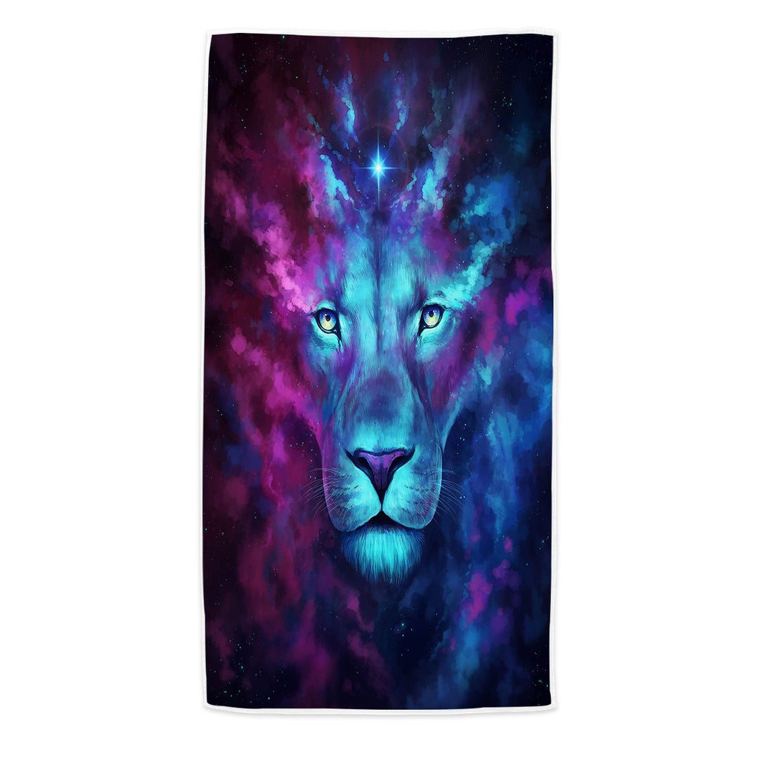 Animal Beach Towel Fantasy Art Firstborn Space Lion