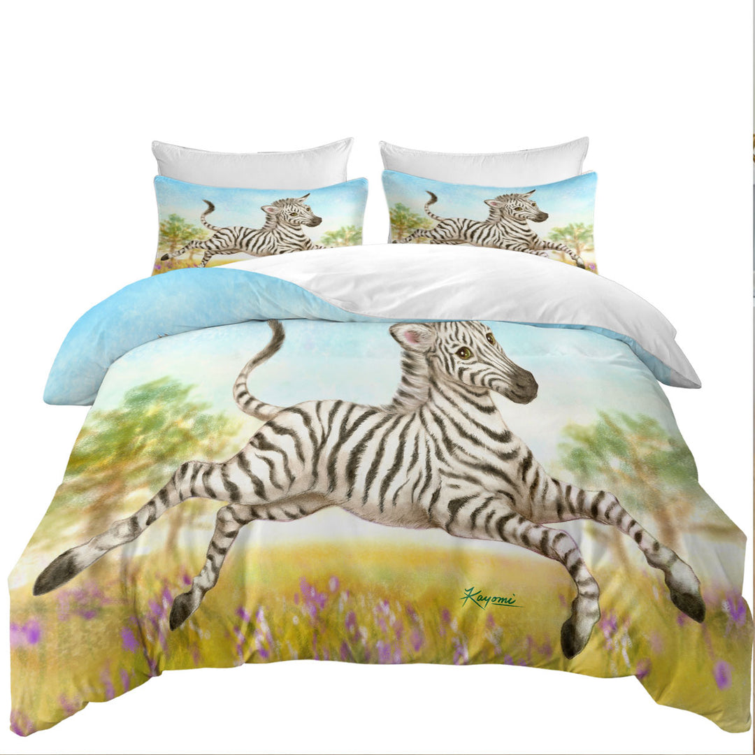 Animal Design for Kids Happy Little Zebra Duvet Cover sale