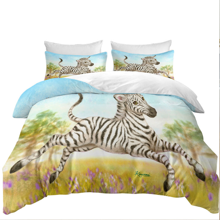 Animal Design for Kids Happy Little Zebra Duvet Cover sale