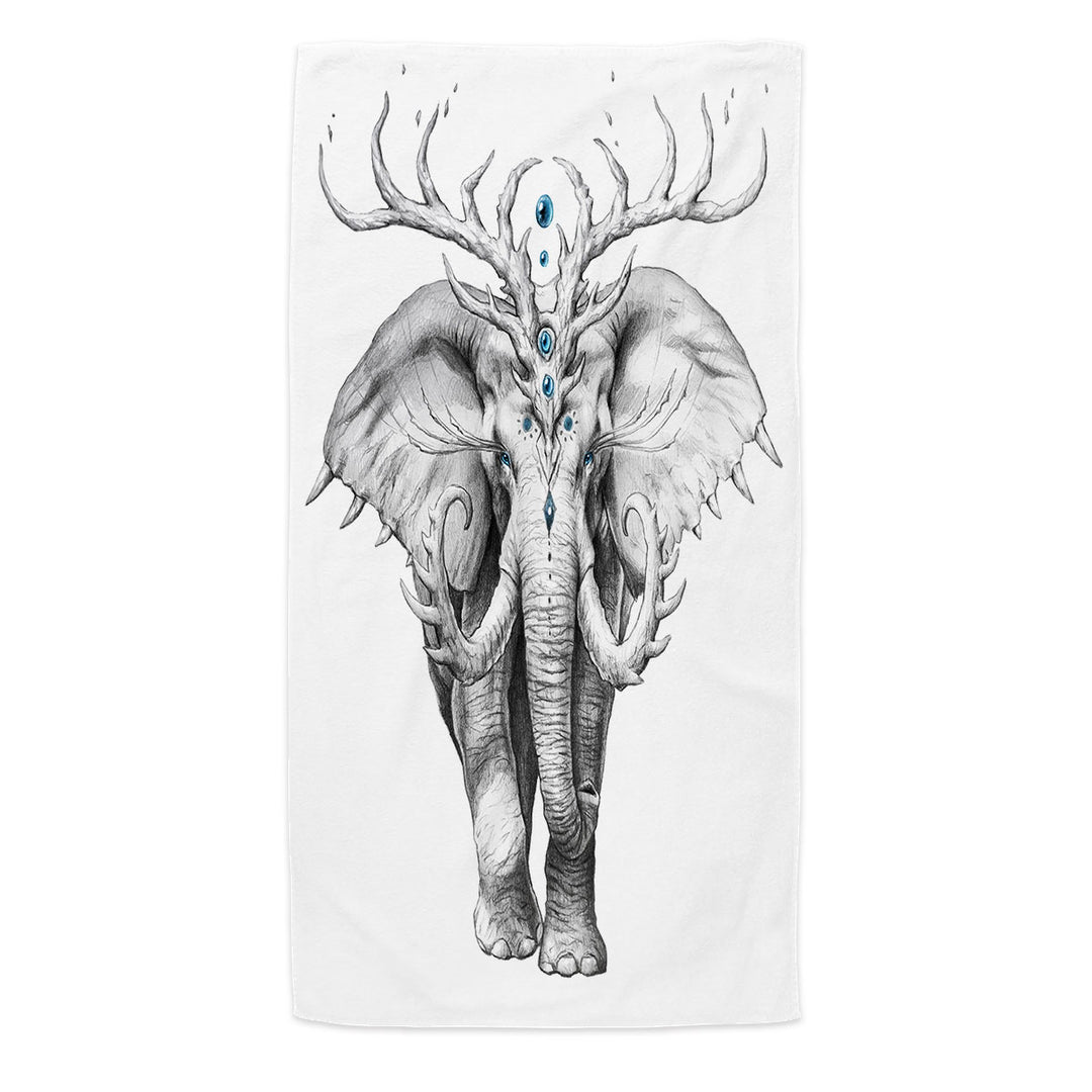 Animal Drawing Elephant Microfibre Beach Towels