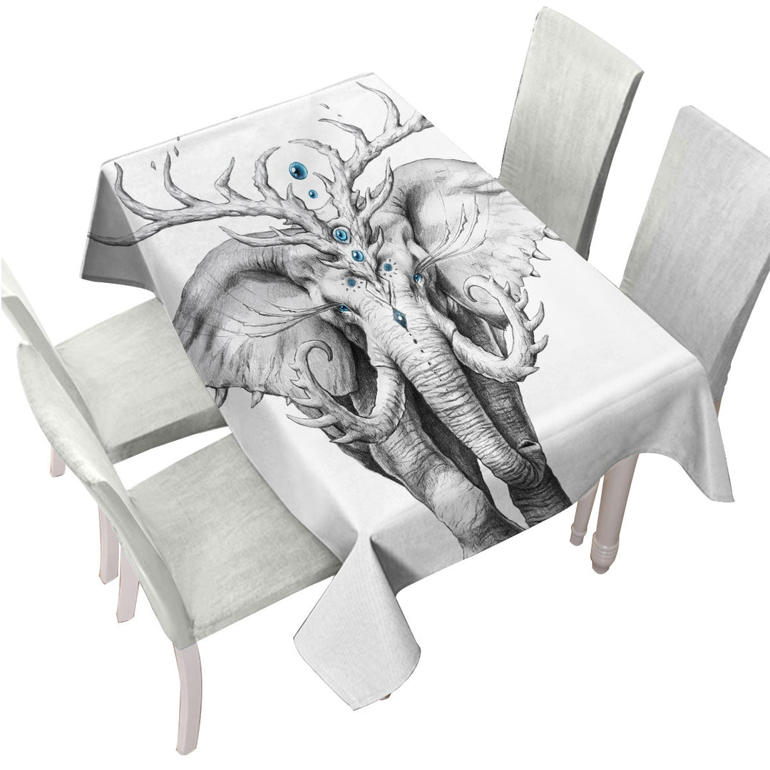 Animal Drawing Elephant Soul Custom table cloth