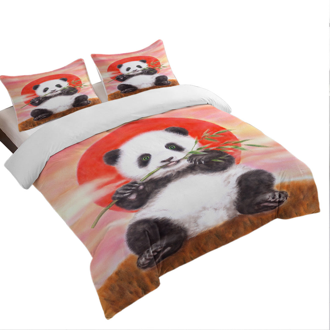 Animal Drawing Sun Dawn Panda Best Duvet Covers