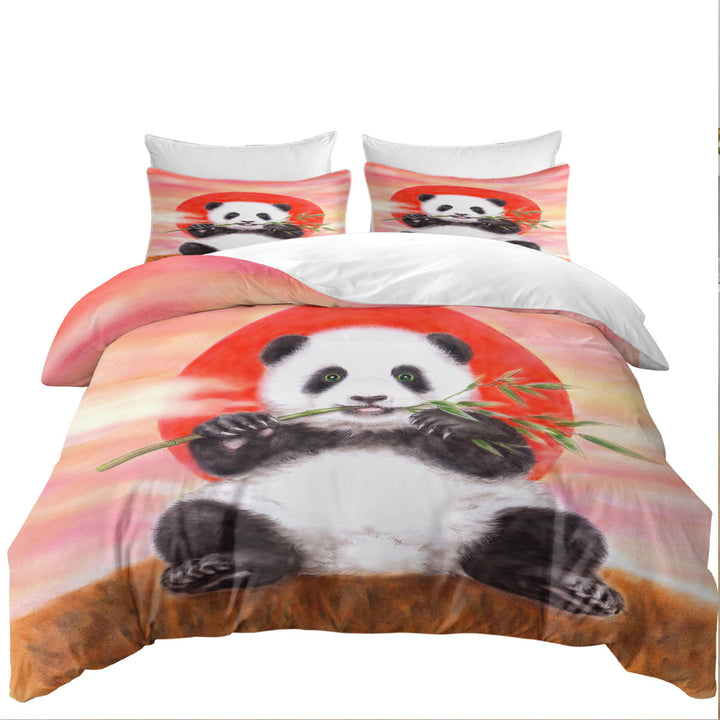 Animal Drawing Sun Dawn Panda Daybed Covers Sets