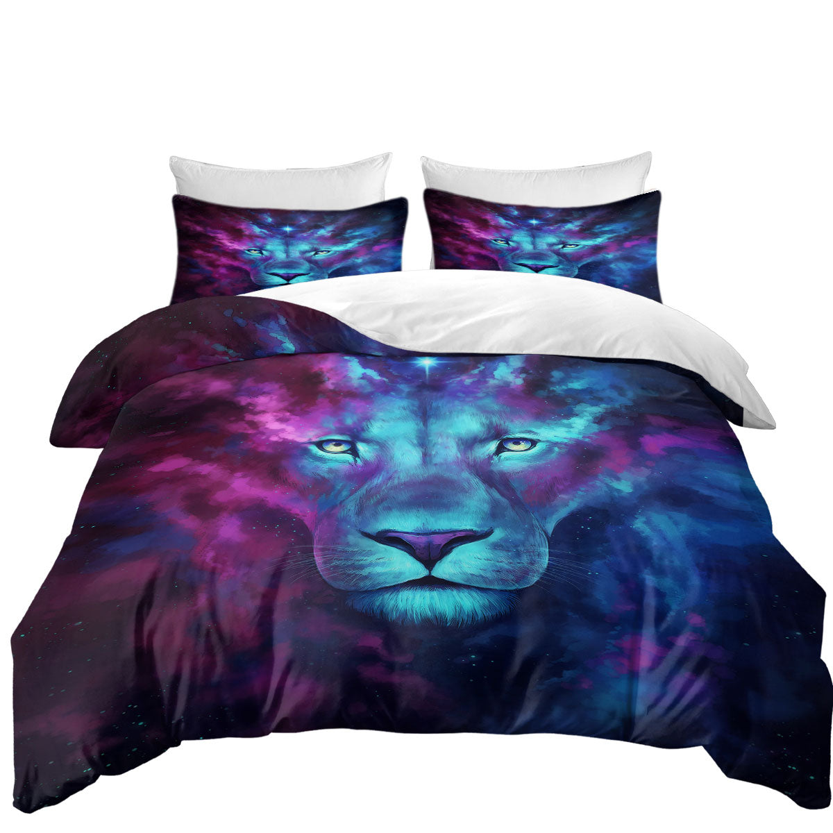 Animal Fantasy Art Firstborn Space Lion Duvet Cover – Handful of Prints