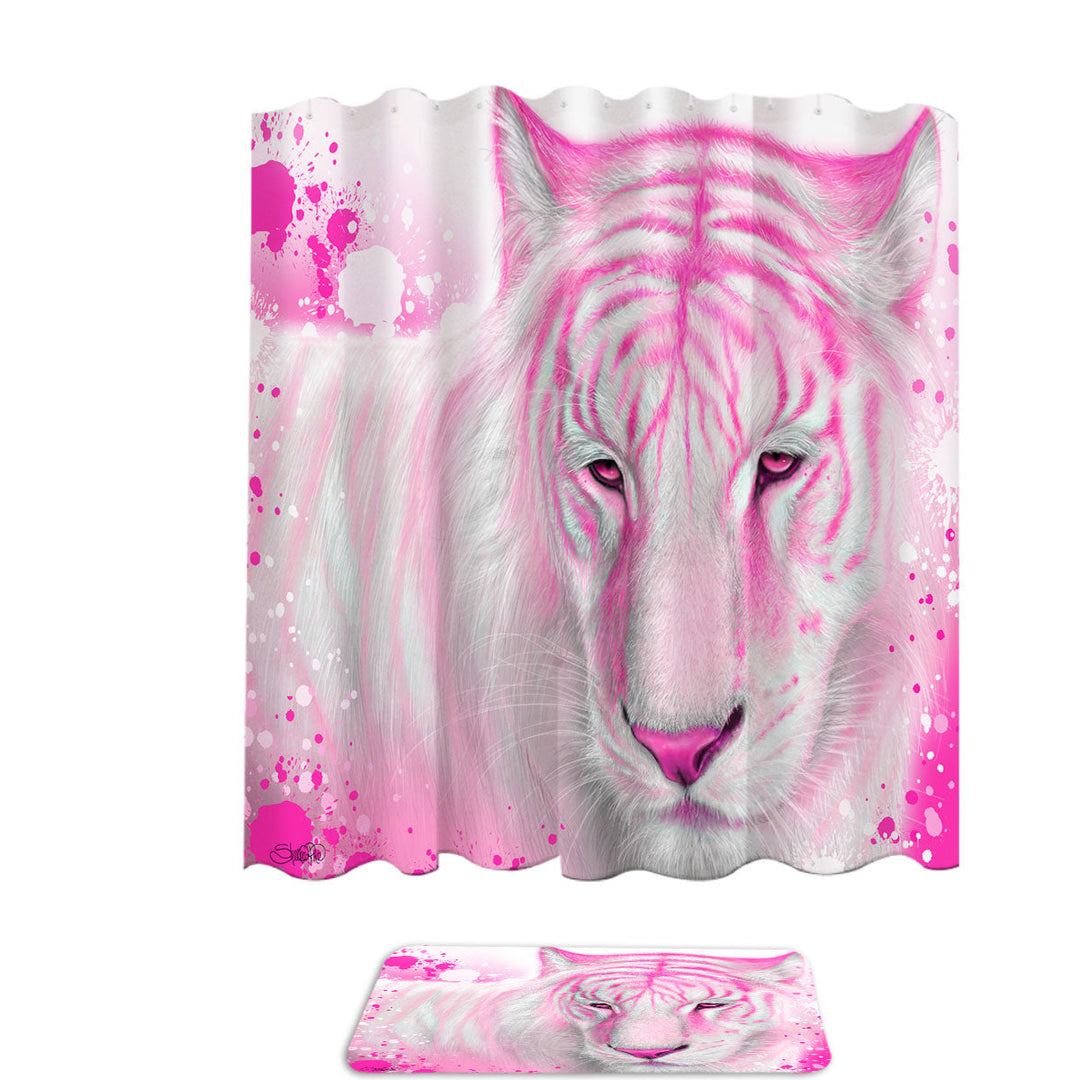 Animal Painting Hot Pink Tigress Shower Curtain