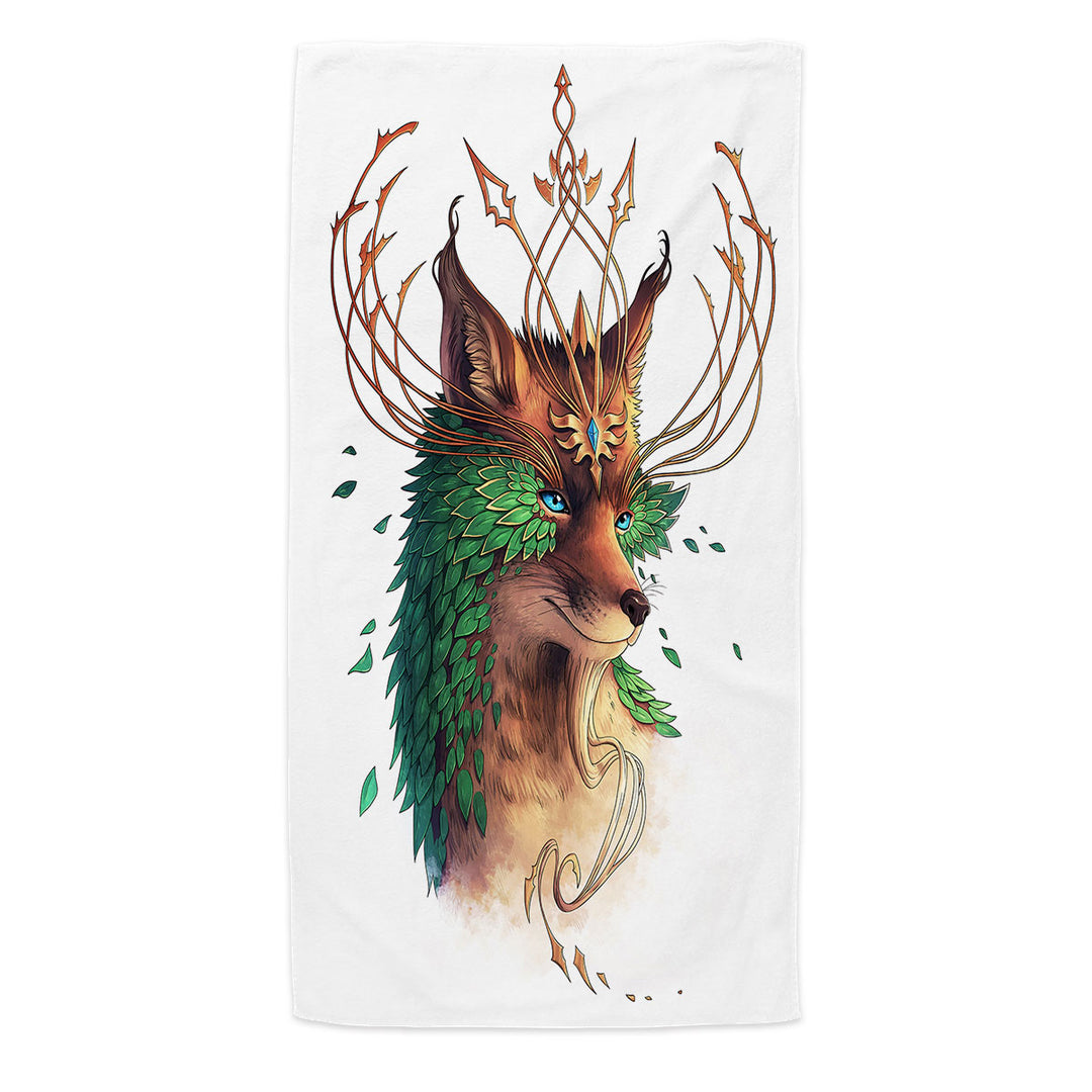 Animal Painting Royal Fox Beach Towel