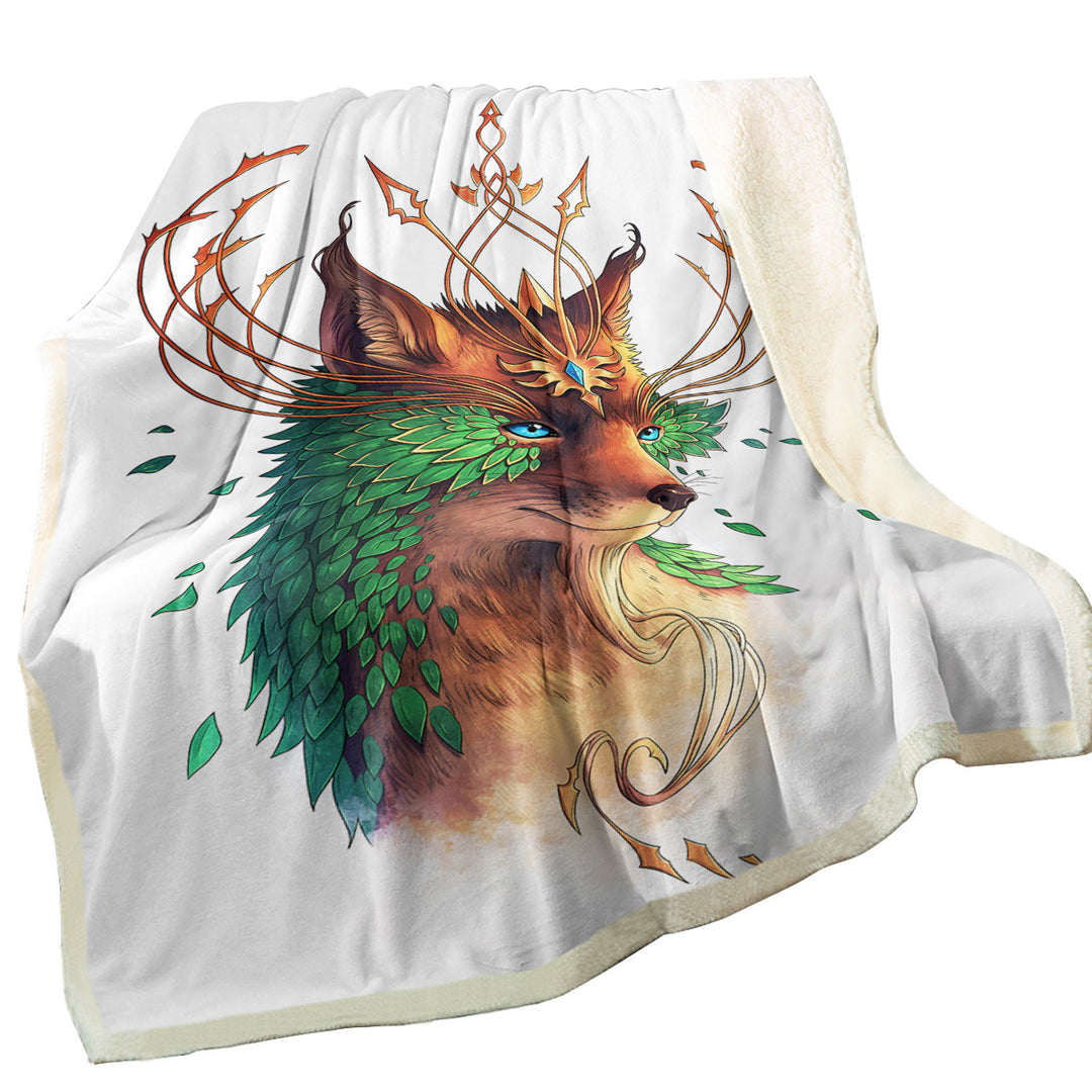 Animal Painting Royal Fox Throw Blanket
