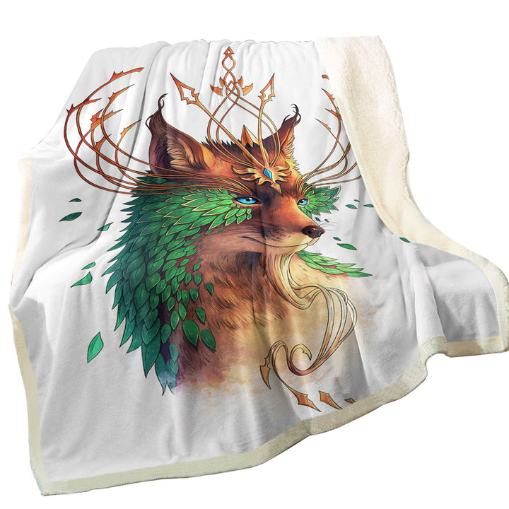 Animal Painting Royal Fox Throw Blanket