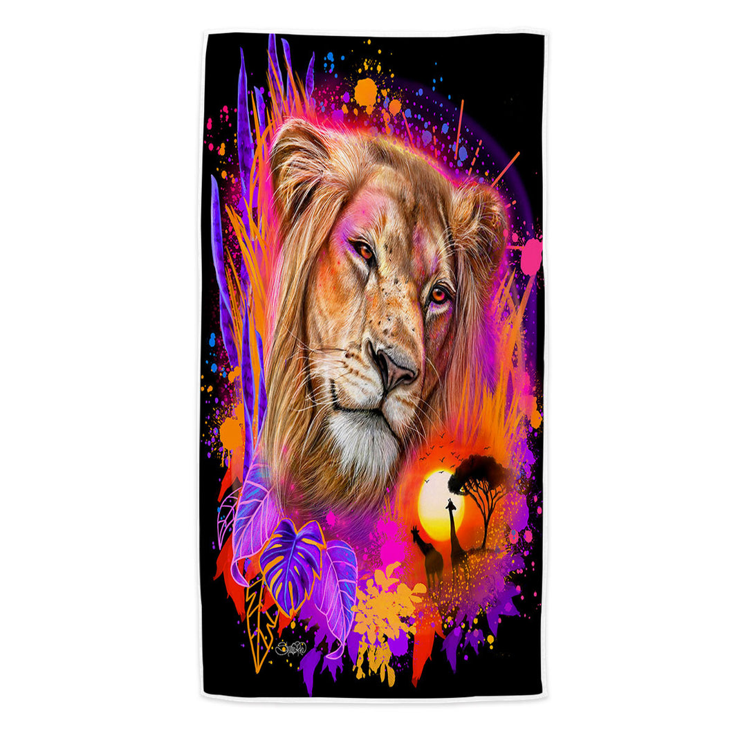 Animals Art Lion Boys Beach Towels
