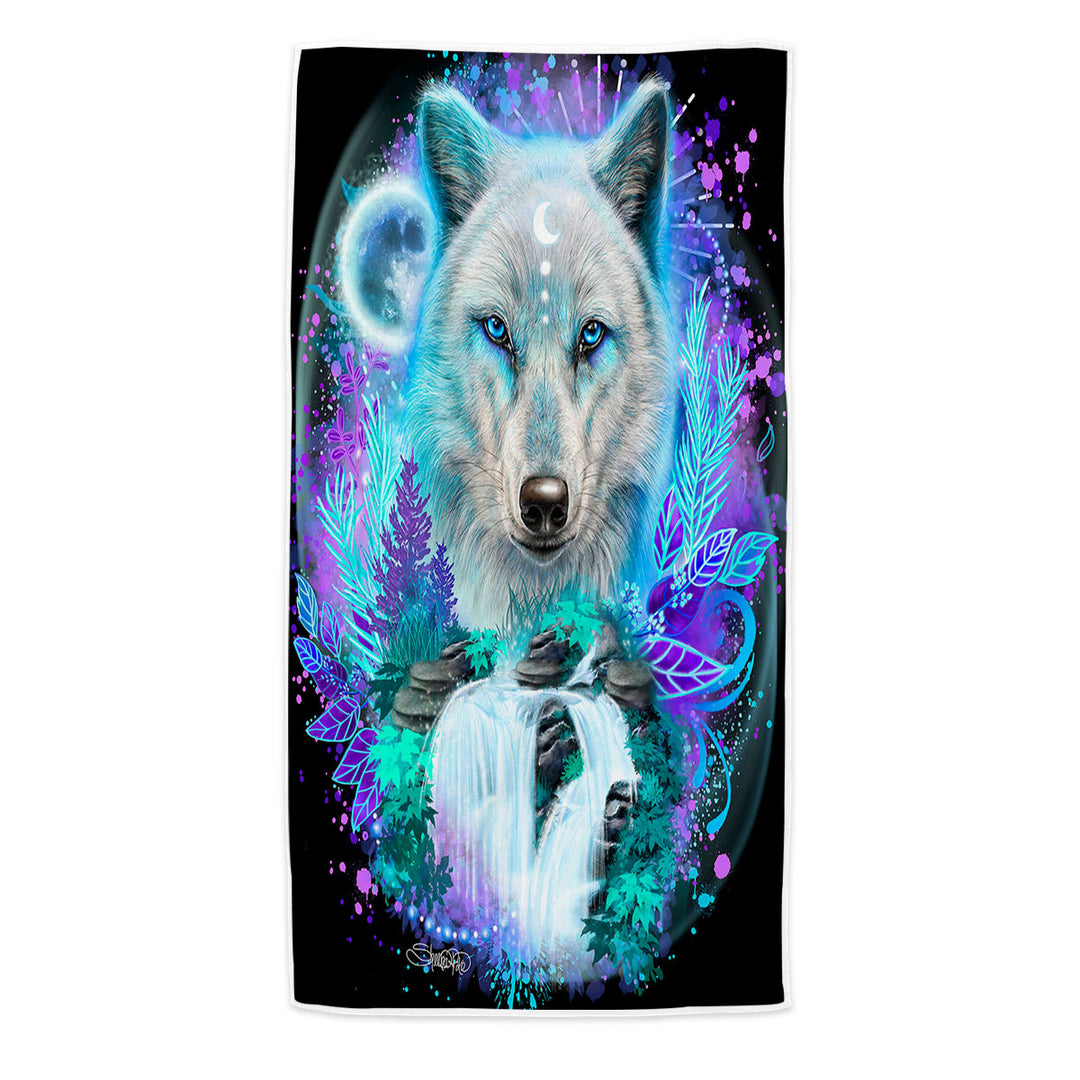 Animals Art Wolf Spirit Beach Towel for Wolf Lovers