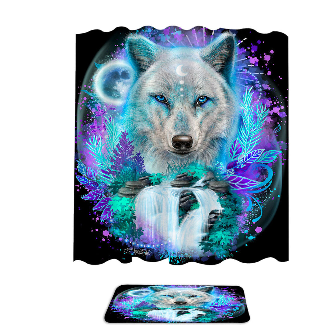 Animals Art Wolf Spirit Shower Curtains for Wolf Lovers