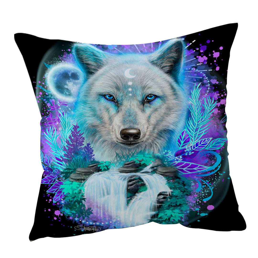 Animals Art Wolf Spirit Throw Pillows for Wolf Lovers