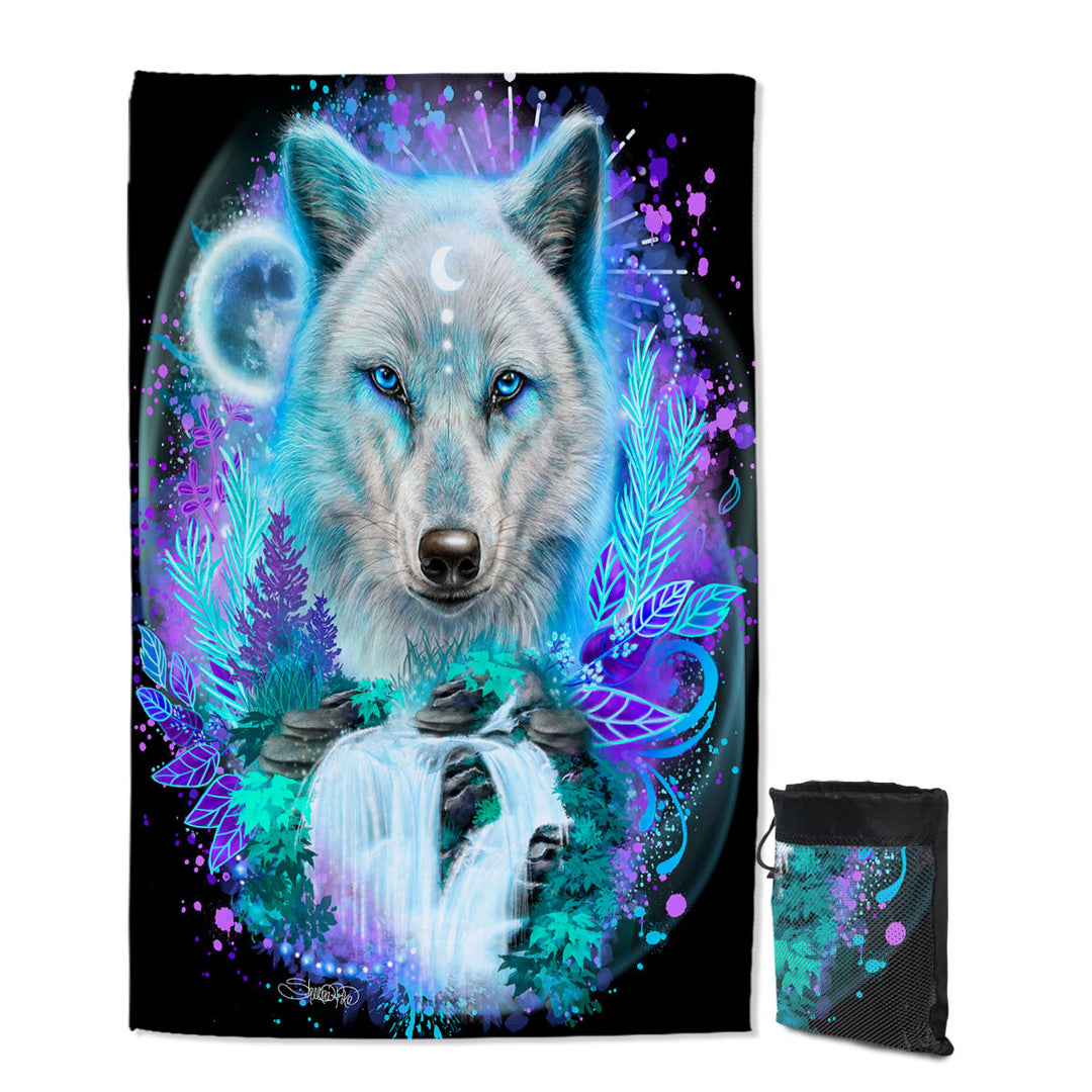 Animals Art Wolf Spirit Travel Beach Towel for Wolf Lovers