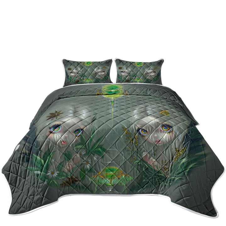 Anise and Artemesia Two Absinthe Fairy Twin Quilts