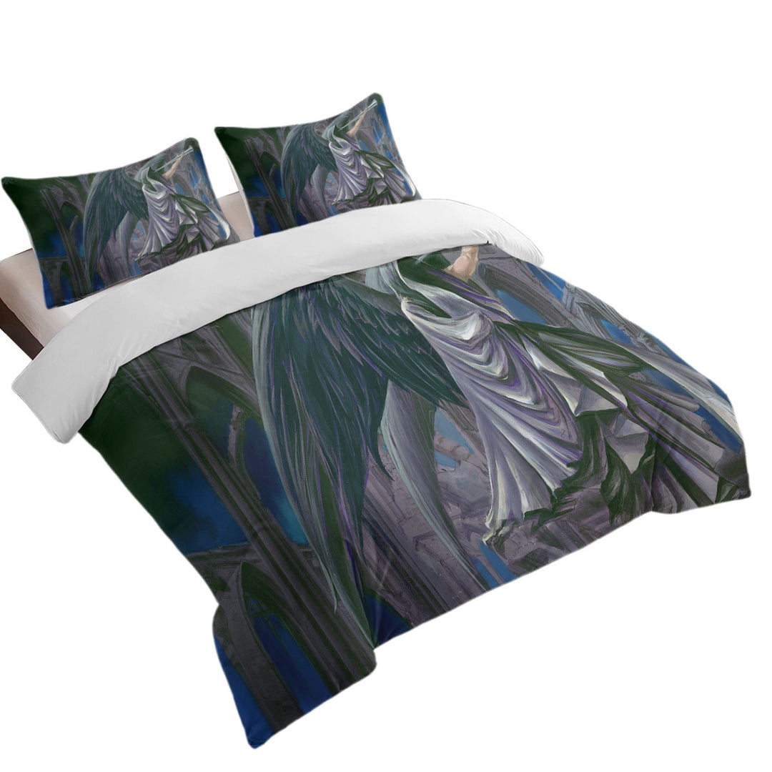 Armageddon Angel of Death Dark Art Drawing Duvet Cover