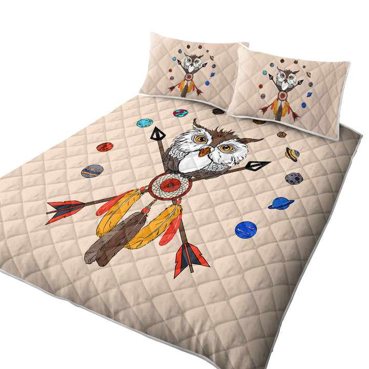 Arrows Dream Catcher and Owl King Quilt