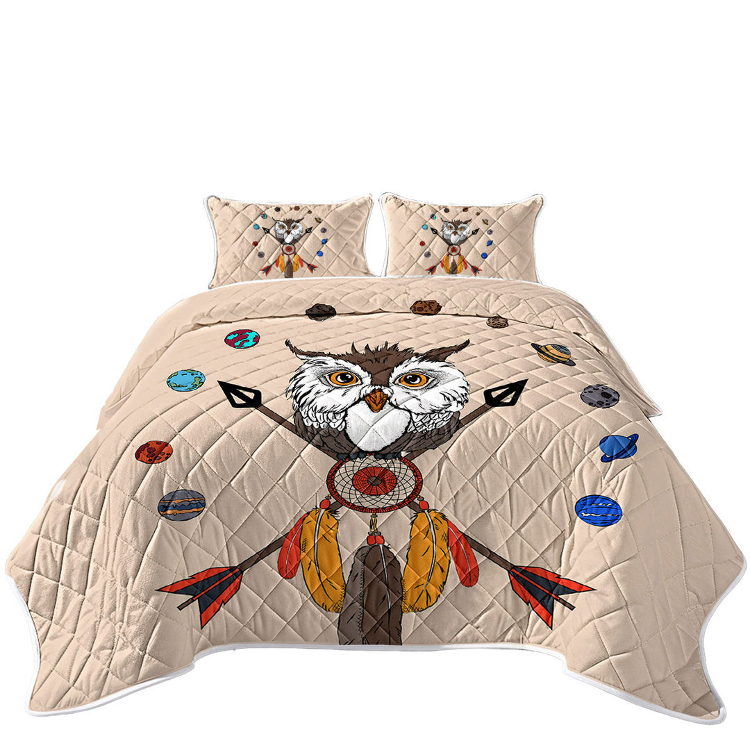 Arrows Dream Catcher and Owl King Size Bedspreads