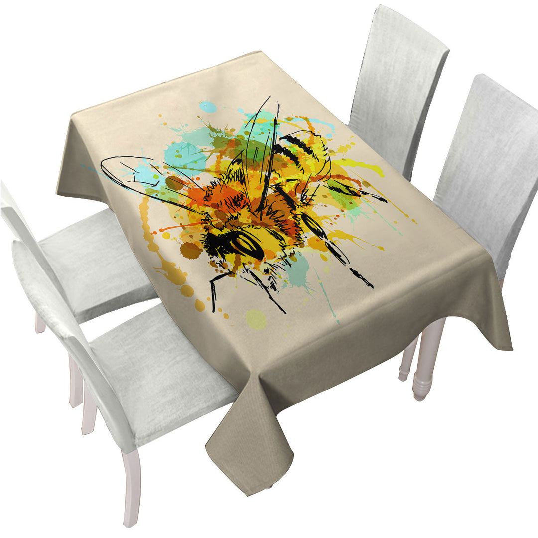 Art Drawing Bee Tablecloth