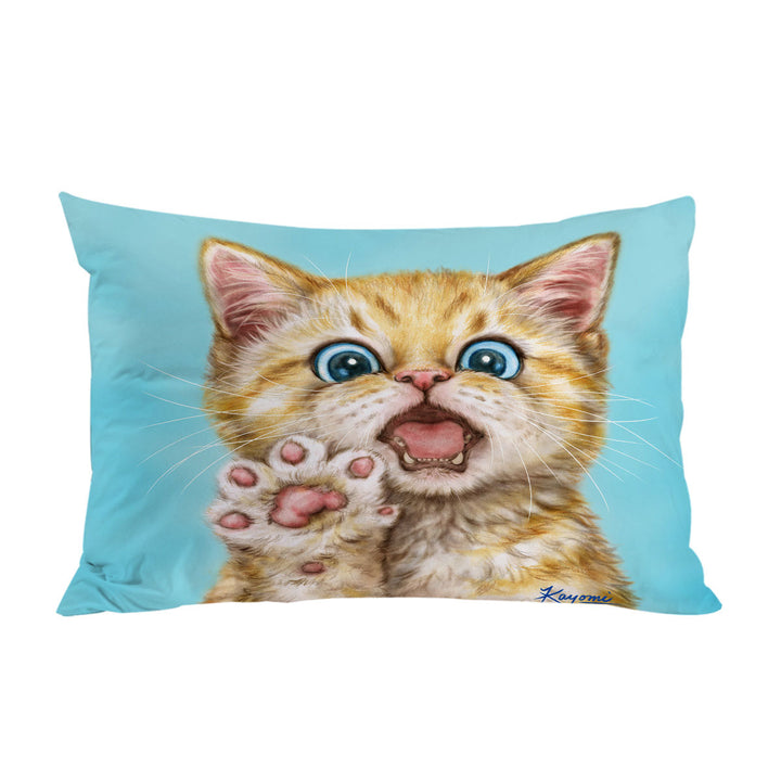 Art Drawing Cats Beautiful Ginger Kitten Pillowcase