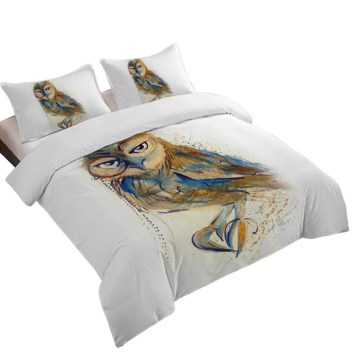 Art Drawing Sophisticated Owl Coverlets