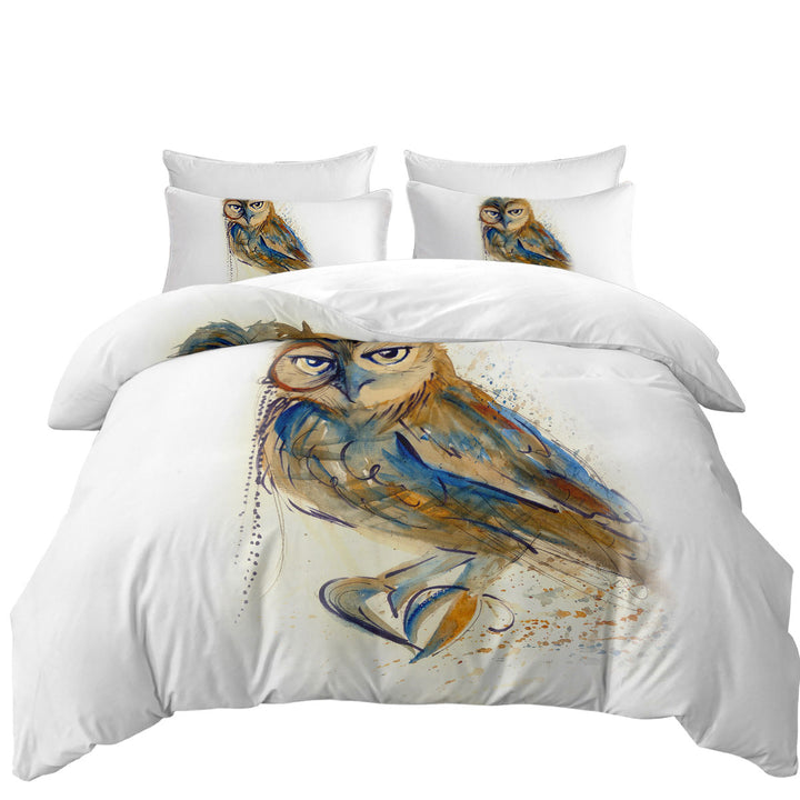 Art Drawing Sophisticated Owl Duvet Cover