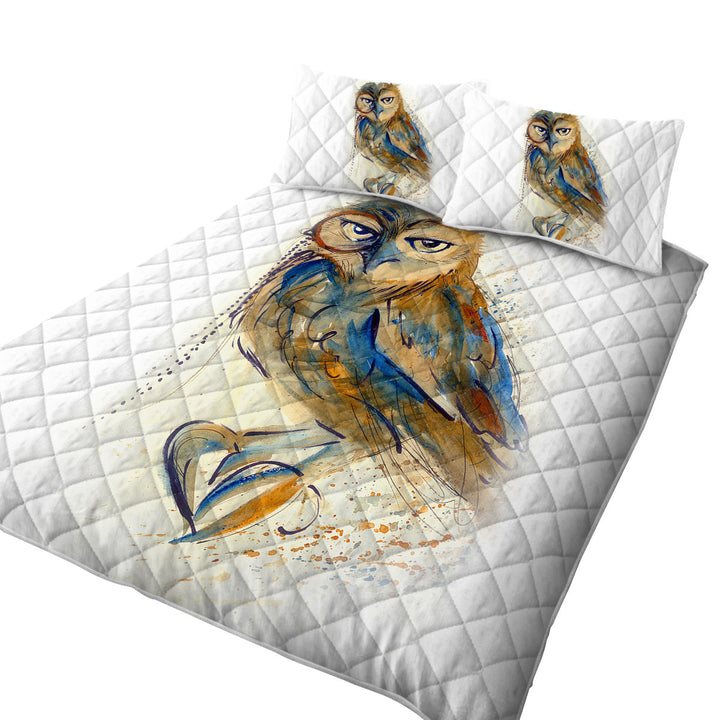 Art Drawing Sophisticated Owl Quilt