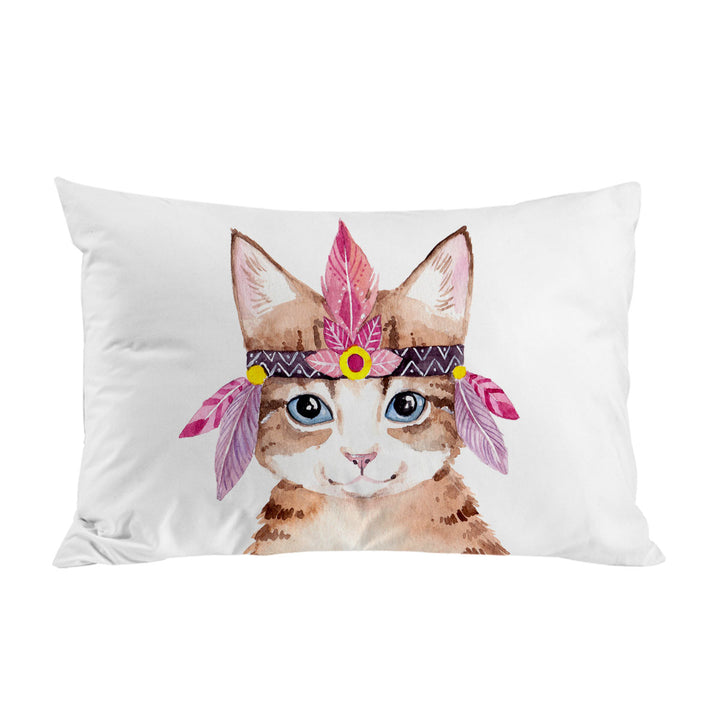 Art Painting Adorable Native American Kitten Pillow Cases